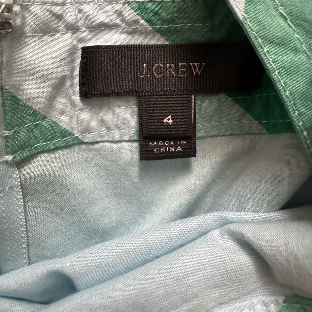 J Crew Women’s Karina Gingham Green and White Checkered Midi Dress Size 4 - Picture 2 of 8